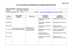 Plan edukacije za medicinske sestre 2015. godina