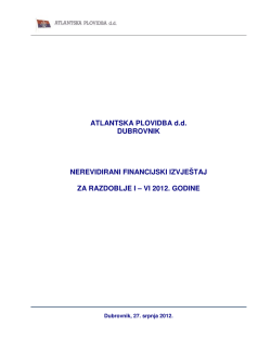 FI AP za razdoblje I-VI 2012 - Atlantska plovidba dd Dubrovnik