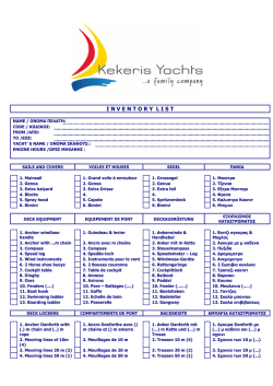 Kekeris Yachts Inventory List