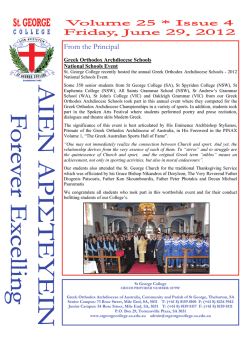 From the Principal - St George College