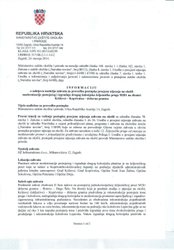 Informacija o zahtjevu - Koprivničko