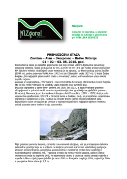 PREMUŽIĆEVA STAZA Zavižan – Alan – Skorpovac