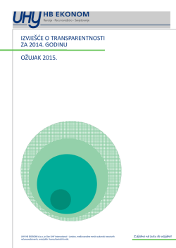 uhy hb ekonom - izvješće o transparentnosti za 2014. godinu.