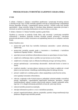 Program rada TZG Siska za 2015. godinu