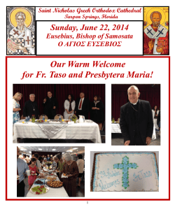 Our Warm Welcome for Fr. Taso and Presbytera Maria!