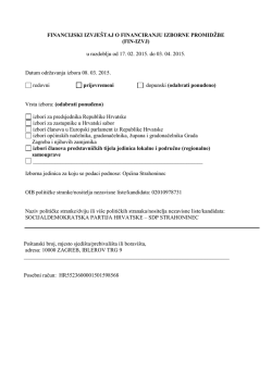 FINANCIJSKI IZVJE&Scaron;TAJ O FINANCIRANJU IZBORNE