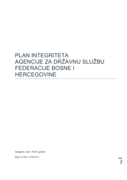 Plan integriteta ADSFBiH - Agencija za državnu službu Federacije BiH