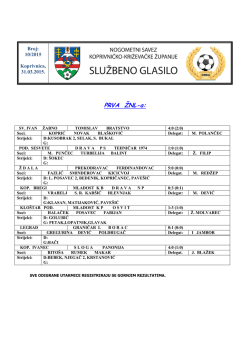 PRVA ŽNL-a: - Nogometni savez Koprivničko