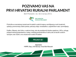 POZIVAMO VAS NA PRVI HRVATSKI RURALNI PARLAMENT