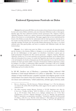 Endowed Eponymous Festivals on Delos