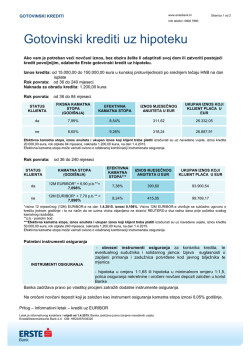 Gotovinski krediti uz hipoteku - Erste & Steierm&auml;rkische banka