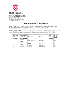 lista prvenstva za 2015. god. - Ured državne uprave u Ličko