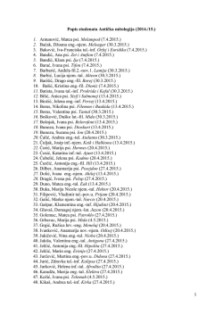 Popis studenata Antička mitologija (2014./15.) 1. Antunović, Matea