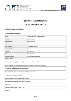 obavje&scaron;tenje o nabavci 1424-7-2-127-3-104/15