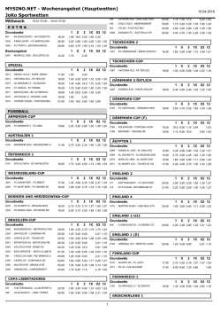 MYSINO.NET - Wochenangebot (Hauptwetten) JoKo Sportwetten