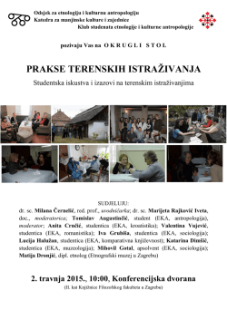 Poziv okrugli stol-Prakse terenskih istraživanja