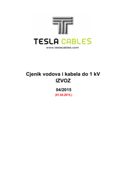 Izvoz - važeći cjenik sa 01.04.2015.