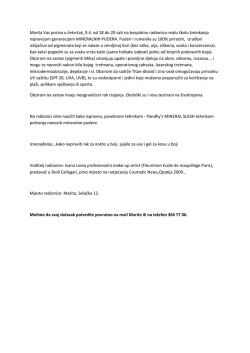 Marita Vas poziva u četvrtak, 9.4. od 18 do 20 sati na besplatnu