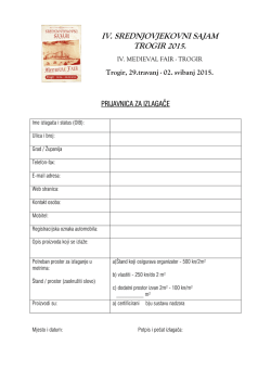 Prijavnica za izlagače