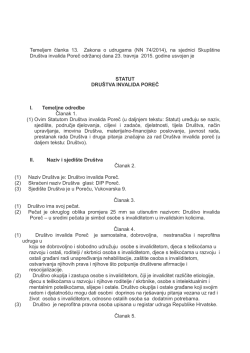 Statut Dru&scaron;tva invalida Poreč - Dru&scaron;tvo invalida