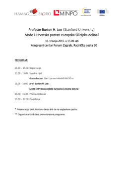 Profesor Burton H. Lee (Stanford University): Može