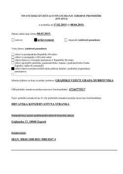 izbori za gradsko vijeće grada dubrovnika financijski izvje&scaron;taj