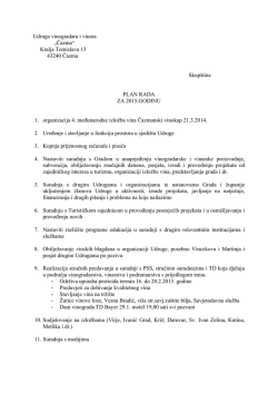 Plan rada za 2015. godinu - Udruga vinogradara Čazma