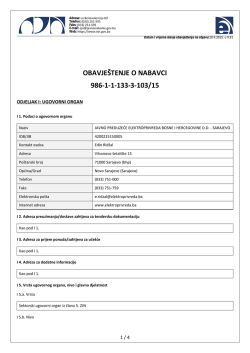 obavje&scaron;tenje o nabavci 986-1-1-133-3-103/15