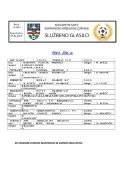 PRVA ŽNL-a: - Nogometni savez Koprivničko