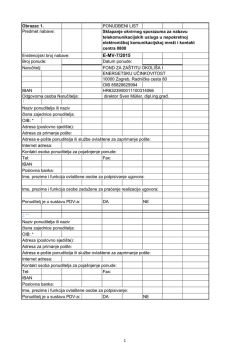 Ponudbeni list - Fond za za&scaron;titu okoli&scaron;a i energetsku učinkovitost