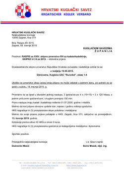 Raspis - Hrvatski kuglački savez