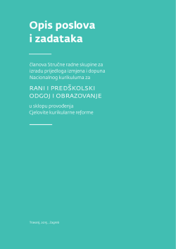 Opis poslova i zadataka - CJELOVITA KURIKULARNA REFORMA