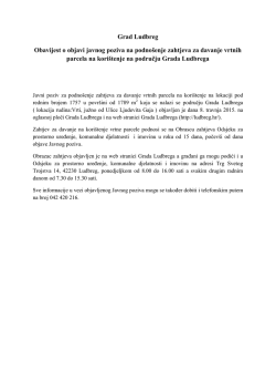 Grad Ludbreg Obavijest o objavi javnog poziva na podnošenje