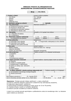 Poziv za organizaciju jednodnevne IN, Istralandia, 8. raz