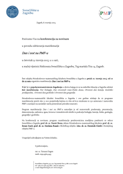 Pozivnica za konferenciju za novinare u povodu manifestacije Dan i
