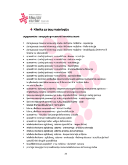 Klin ika za tra aumatol ogiju