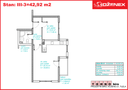 Stan: III-3=42,92 m2