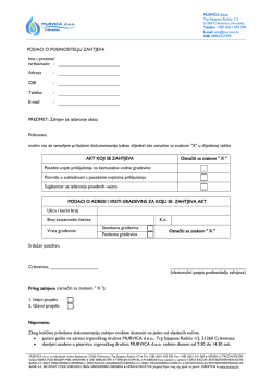 E-mail : PREDMET: Zah - MURVICA doo Crikvenica