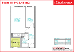 Stan: III-1=36,15 m2