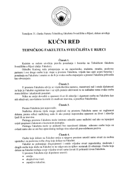 Kućni red Tehničkog fakulteta Sveučili&scaron;ta u Rijeci