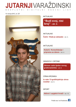 Budi svoj, nisi broj - Jutarnji varaždinski