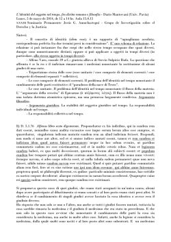 L`identit&agrave; del soggetto nel tempo, fra diritto romano e - Trust-CM