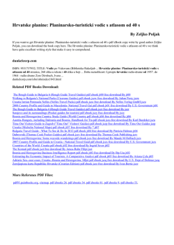 Hrvatske planine: Planinarsko-turisticki vodic s atlasom od 40 s pdf