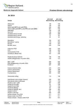 Prislista Klinisk mikrobiologi 2014
