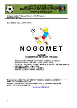 14.4.2015. Obavijesti, Parovi KUP-a NS Vrbovec ( seniori, juniori i