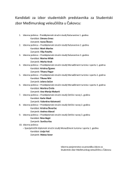 Kandidati za izbor studentskih predstavnika za Studentski zbor