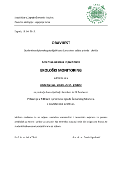 obavijest 20 04 2015 - &Scaron;umarski fakultet