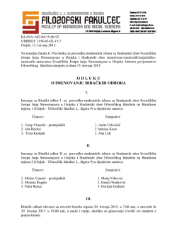 Odluka o imenovanju biračkih odbora