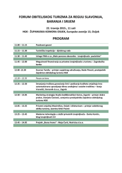 forum obiteljskog turizma za regiju slavonija, baranja i srijem program