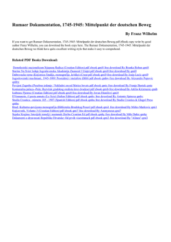 Rumaer Dokumentation, 1745-1945: Mittelpunkt der deutschen
